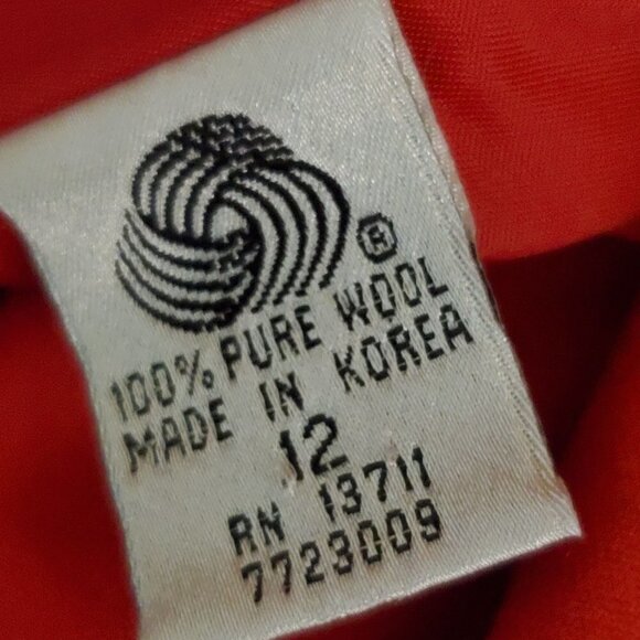 Valerie Stevens Vintage Red Wool Double Breasted Blazer Size 12 - Picture 6 of 7